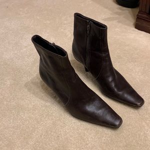 Dark brown booties